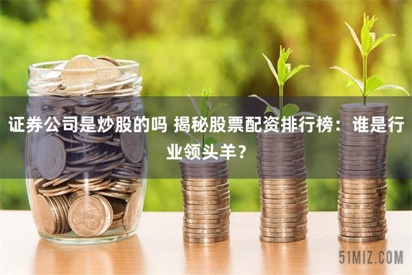 证券公司是炒股的吗 揭秘股票配资排行榜：谁是行业领头羊？
